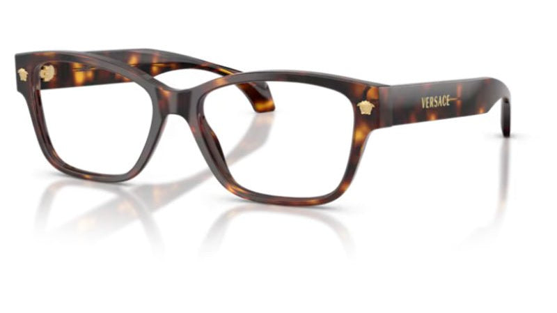 Versace VE3392 occhiali da vista donna Havana tartarugato con Medusa dorata — Infinity Vision
