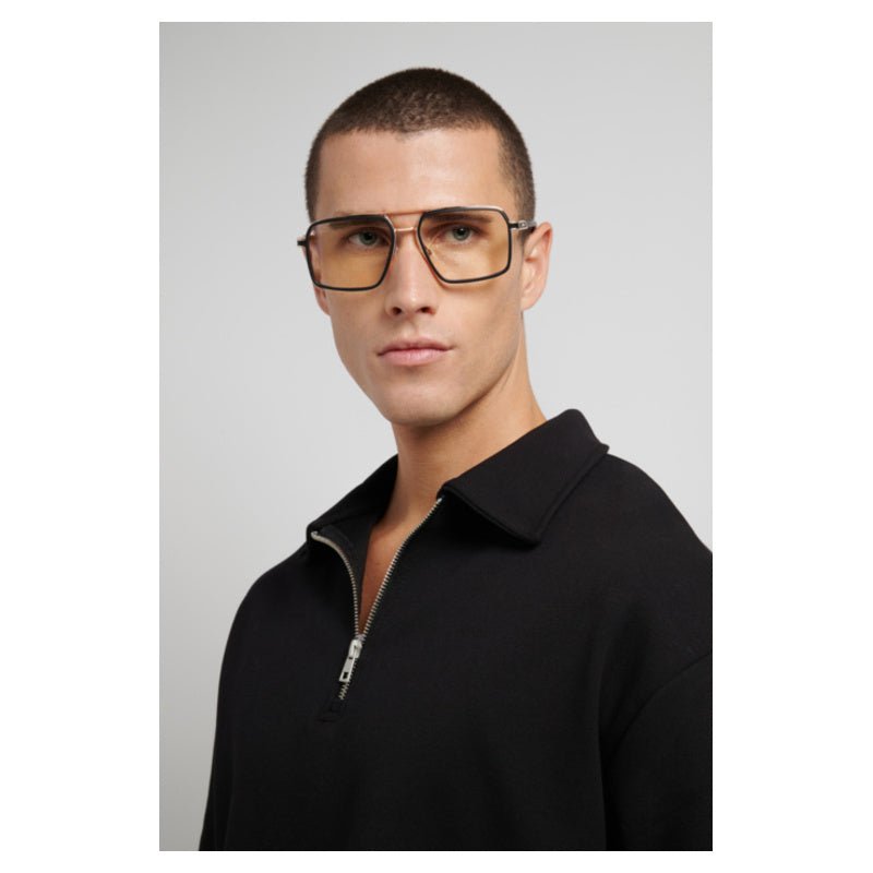 Carrera - Carrera 1146 REJ – Occhiali da Vista Uomo Navigator Doppio Ponte Oro Cristallo Trasparente - occhiali da vista
