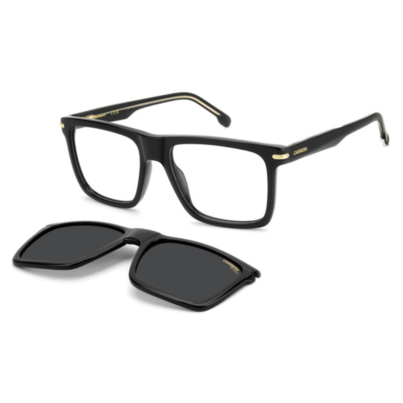 Carrera - Carrera CA 387/C 807 – Occhiali da Vista Uomo Navigator Nero con Clip - On Solare Magnetico Polarizzato - occhiali da vista