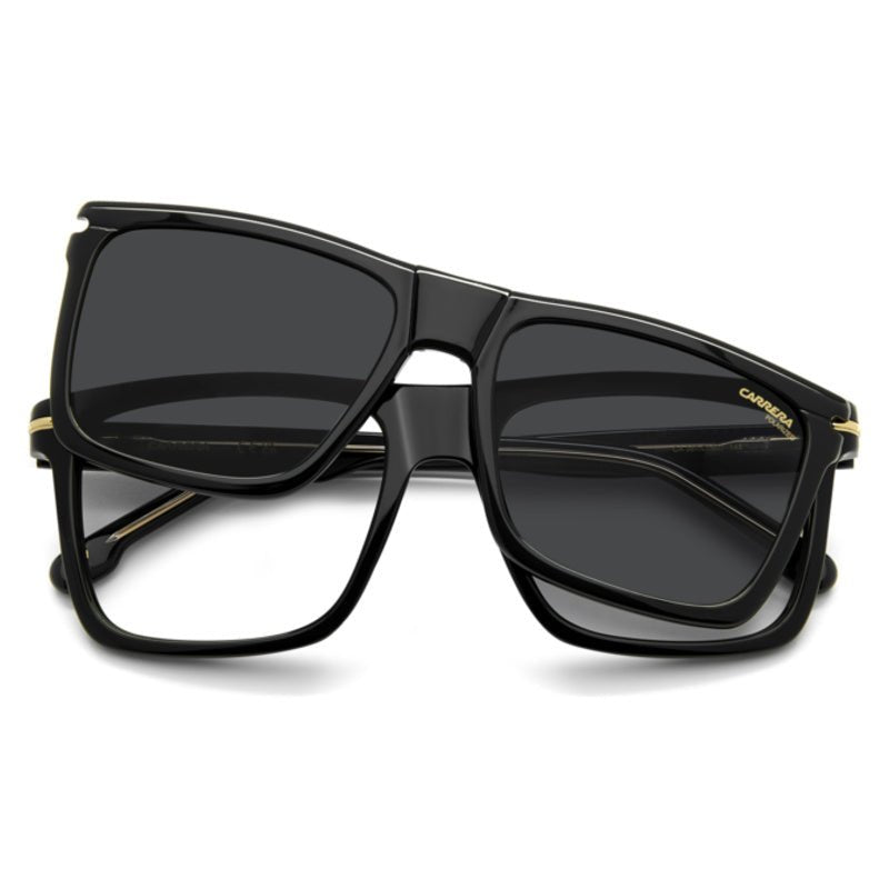 Carrera - Carrera CA 387/C 807 – Occhiali da Vista Uomo Navigator Nero con Clip - On Solare Magnetico Polarizzato - occhiali da vista