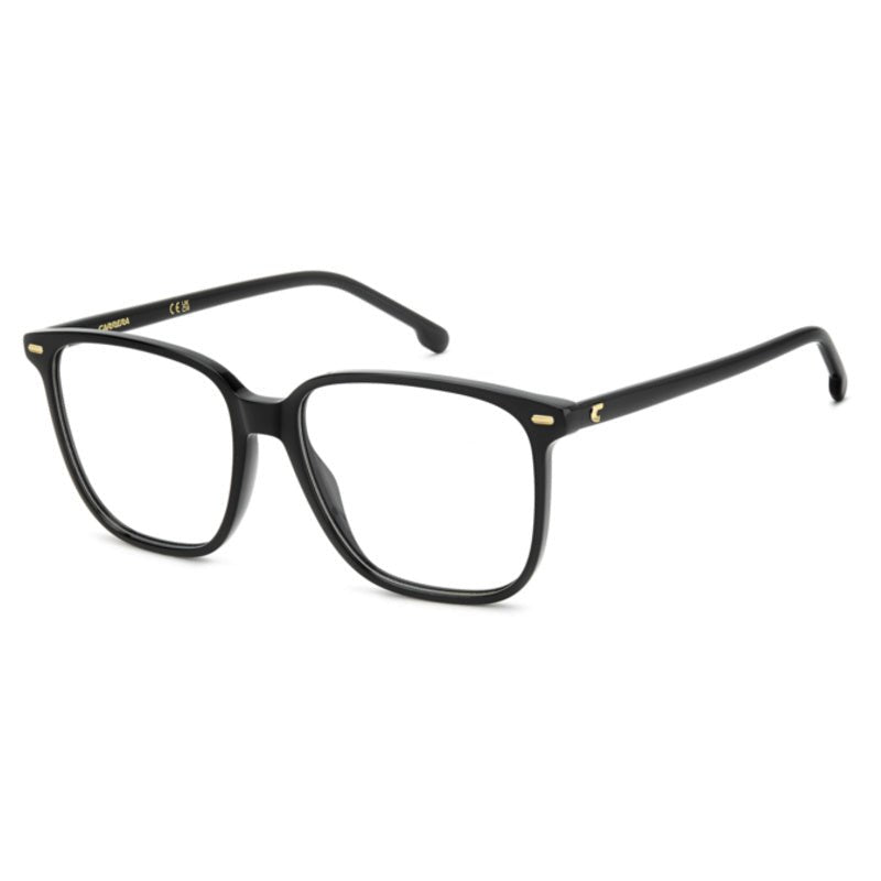 Carrera Opt Woman - Carrera 3090 807 – Occhiali da Vista Unisex Squadrati Nero Lucido Dettagli Oro - occhiali da vista