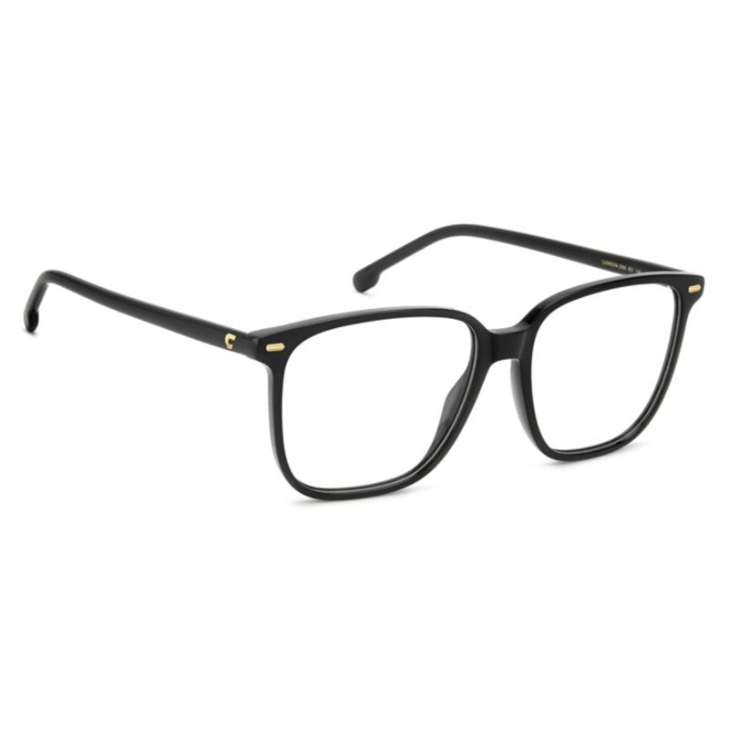 Carrera Opt Woman - Carrera 3090 807 – Occhiali da Vista Unisex Squadrati Nero Lucido Dettagli Oro - occhiali da vista
