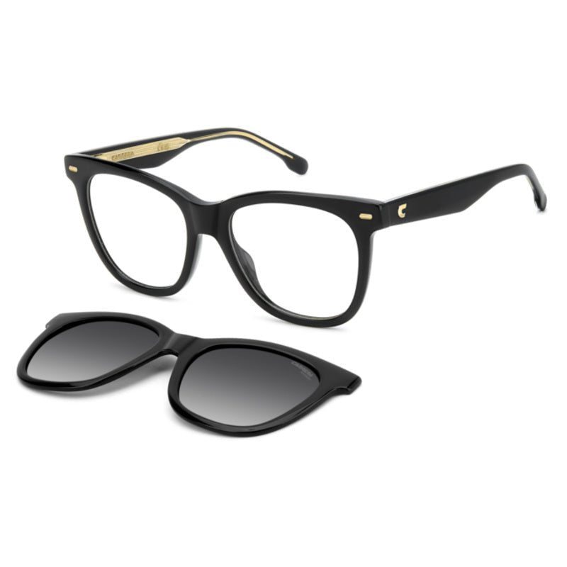 Carrera Opt Woman - Carrera CA 3098/C 807 – Occhiali da Vista Donna Cat - Eye Nero con Clip - On Solare Magnetico - occhiali da vista
