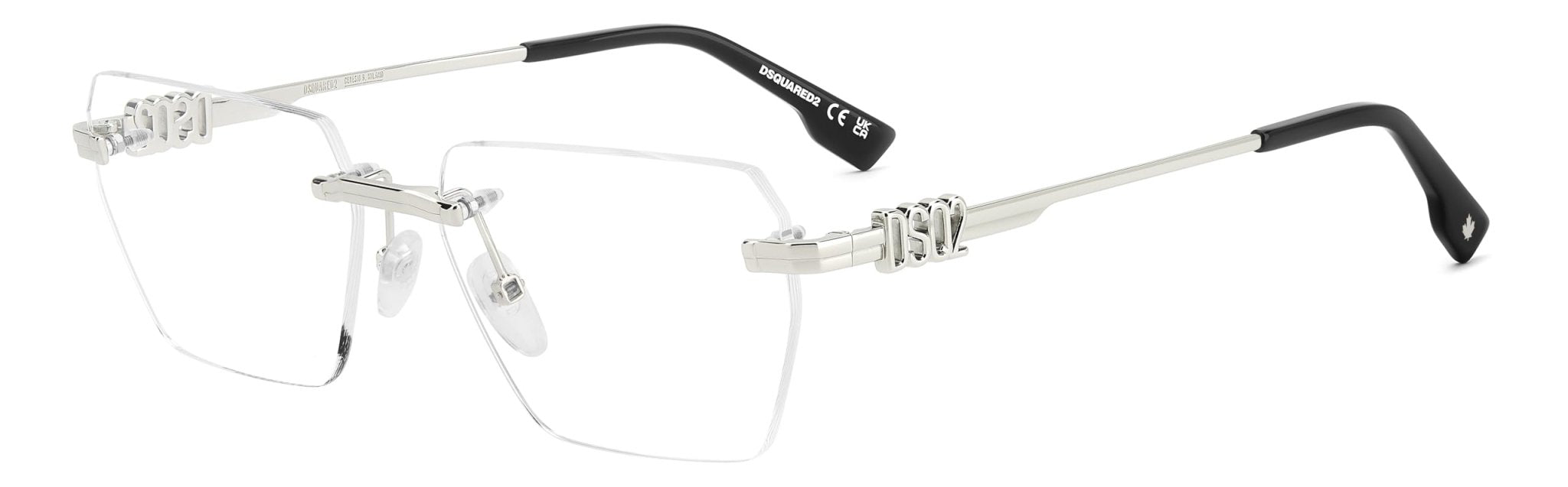 DSQUARED2 - Dsquared2 D2 0102 010/16 – Montatura per occhiali in Palladio Stile Geometrico Minimal - occhiali da vista