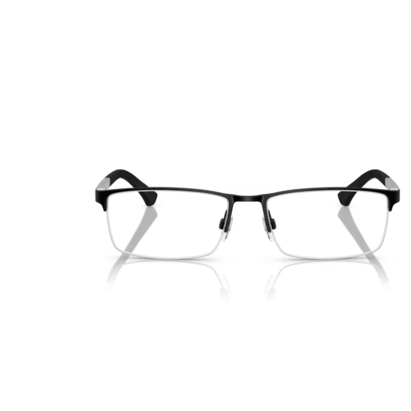 Emporio Armani - Emporio Armani EA1041 3094 – Occhiali da Vista Uomo Semi-Rimless Nero Opaco - occhiali da vista