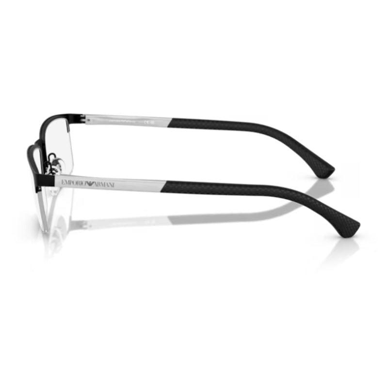 Emporio Armani - Emporio Armani EA1041 3094 – Occhiali da Vista Uomo Semi-Rimless Nero Opaco - occhiali da vista