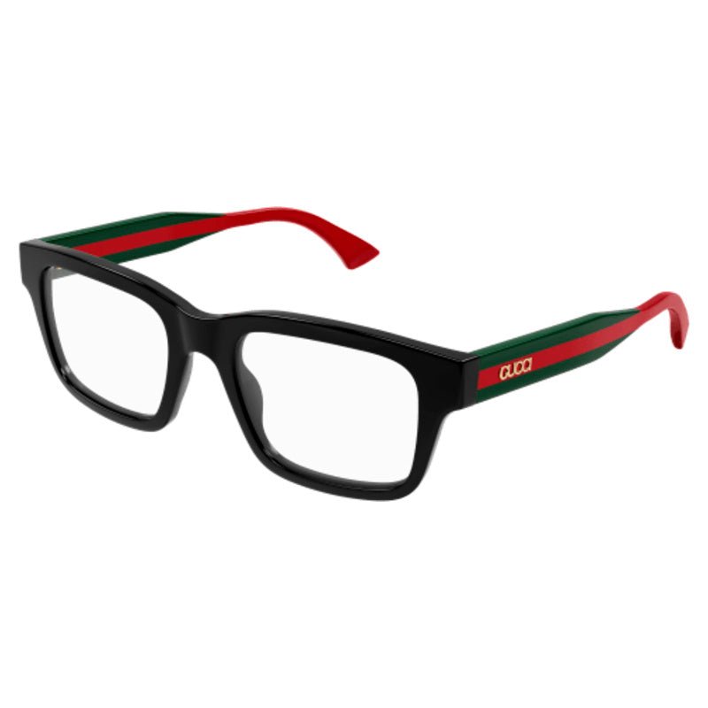 Gucci - Gucci GG1865O 007 – Occhiali da Vista Uomo Acetato Nero Web Verde Rosso - occhiali da vista