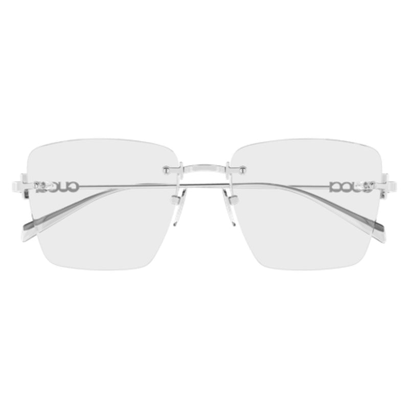 Gucci - Gucci GG1938O 002 – Occhiali da Vista Rimless Donna Argento Logo Traforato Glasant - occhiali da vista