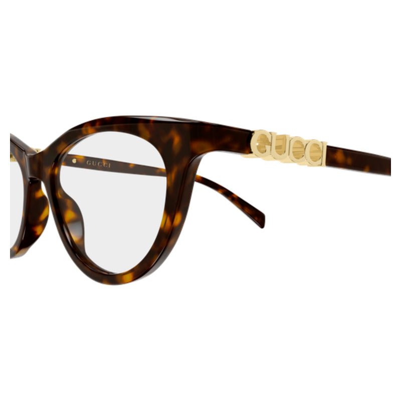 Gucci - Gucci GG2034O 002 – Occhiali da Vista Donna Cat-Eye Acetato Havana Logo Oro - occhiali da vista