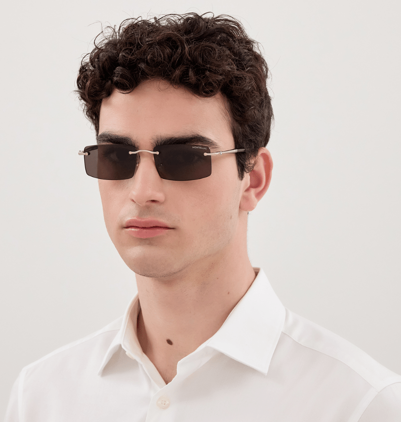 Montblanc - Montblanc MB0443S 001 – Occhiali da Sole Gold con Lenti Grigio Scuro - Occhiali da sole