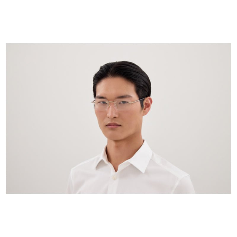 Montblanc - Montblanc MB0444O 001 – Occhiali da Vista Rimless Uomo Oro Nero - occhiali da vista