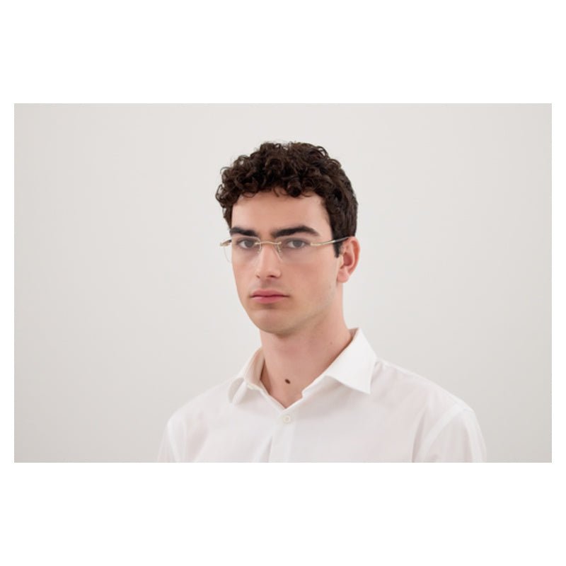 Montblanc - Montblanc MB0444O 001 – Occhiali da Vista Rimless Uomo Oro Nero - occhiali da vista