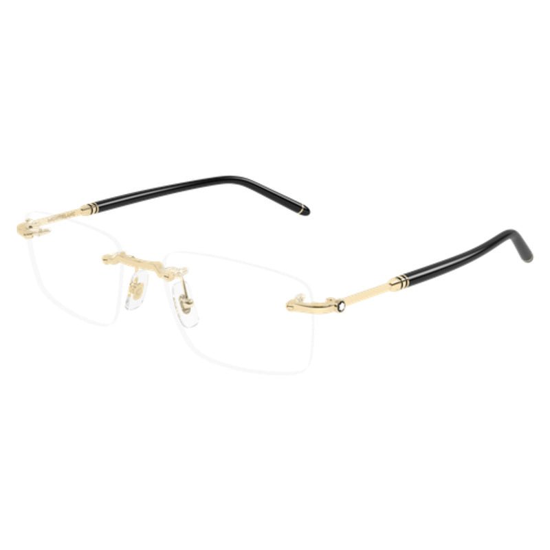 Montblanc - Montblanc MB0480O 001 – Occhiali da Vista Rimless Uomo Oro Nero Glasant - occhiali da vista