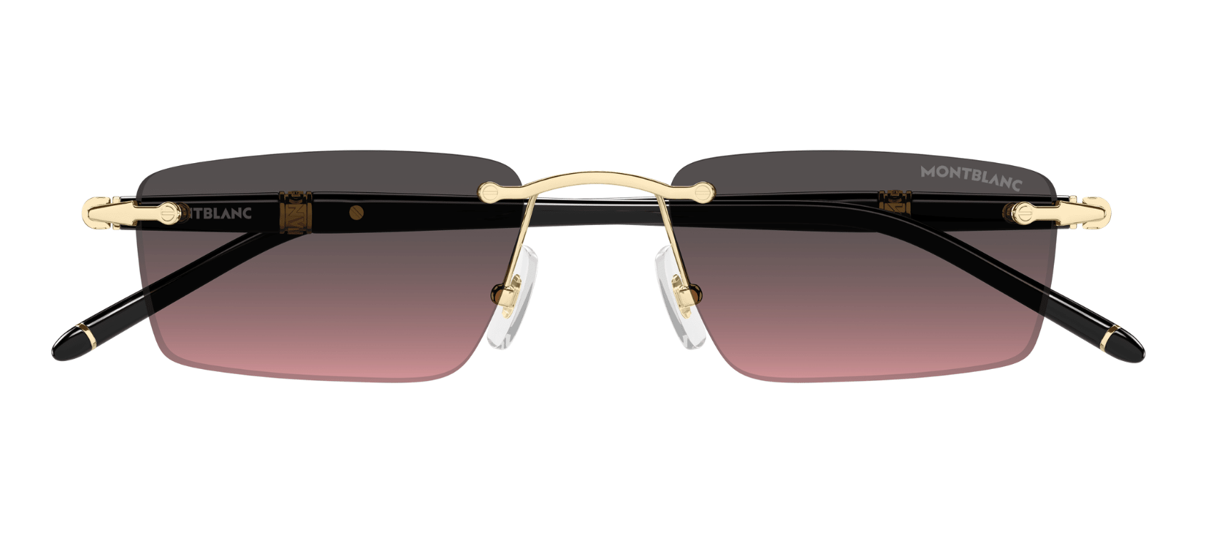 Montblanc - Montblanc MB0484S 003 – Occhiali da Sole Gold con Lenti Grigio Rosato Sfumato - Occhiali da sole