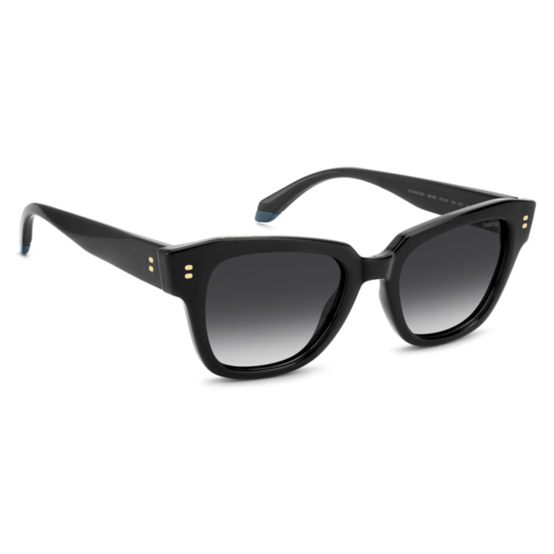 POLAROID - Occhiali da Sole Polaroid PLD 6251/S/X QFU Donna - Squadrato Nero Terminali Azzurri Polarizzati - Occhiali da Sole