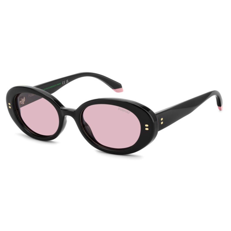 POLAROID - Occhiali da Sole Polaroid PLD 6253/S/X QFU Donna - Ovale Nero Lenti Rosa Polarizzati - Occhiali da Sole