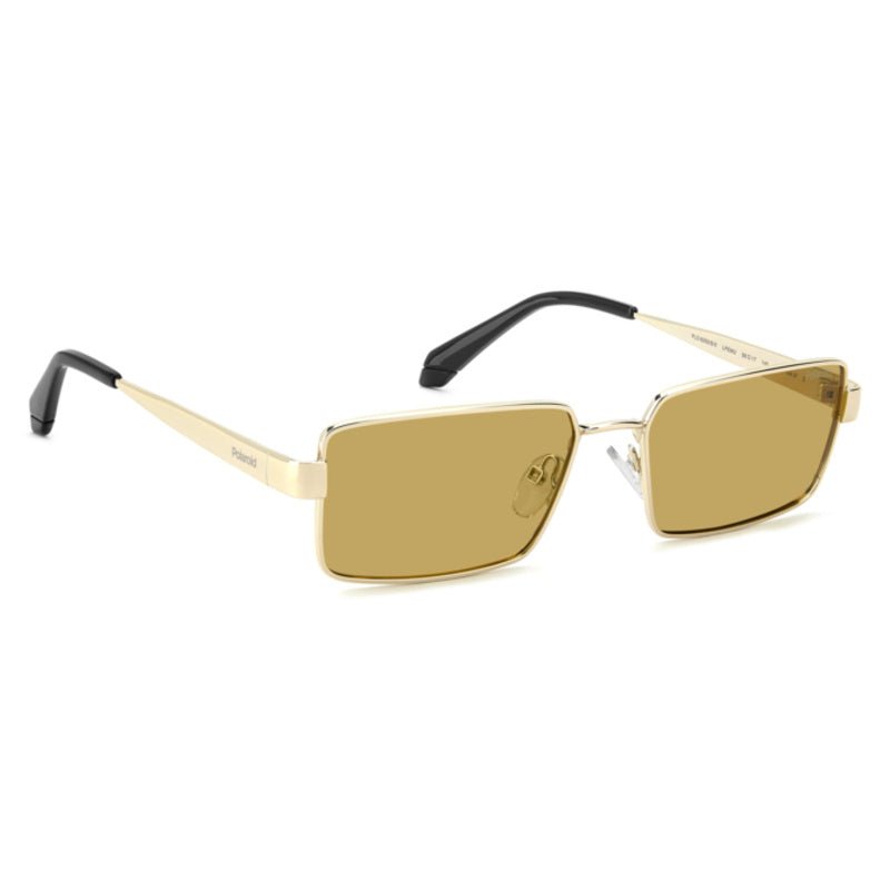 POLAROID - Occhiali da Sole Polaroid PLD 6255/S/X LPE Unisex - Rettangolare Oro Lenti Ocra Polarizzati - Occhiali da Sole