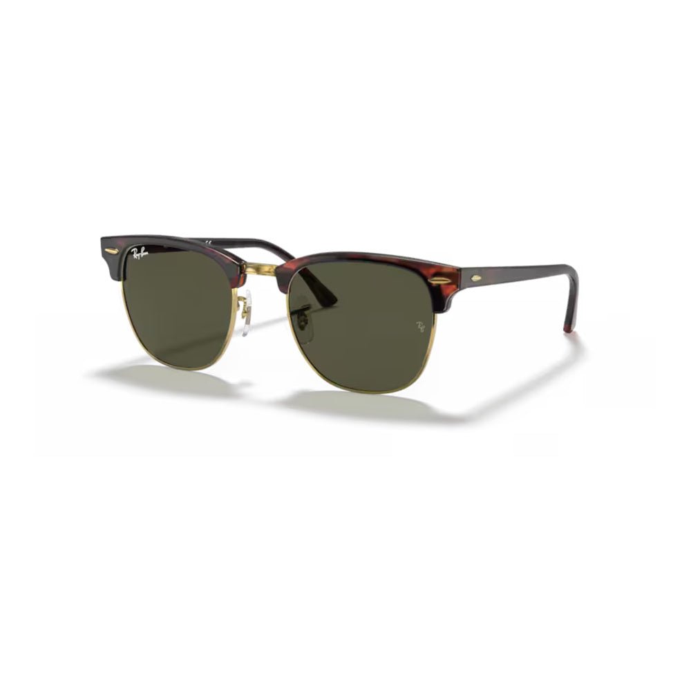 Ray-Ban - Ray-Ban RB3016 Clubmaster Classic W0366 – Occhiali da Sole Tartarugati con Lenti Verdi -