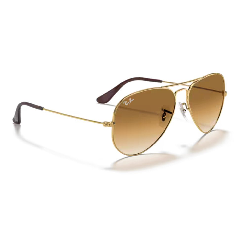 Ray-Ban - Ray-Ban RB3025 Aviator Gradient 001/51 – Occhiali da Sole Oro con Lenti Marroni Sfumate -