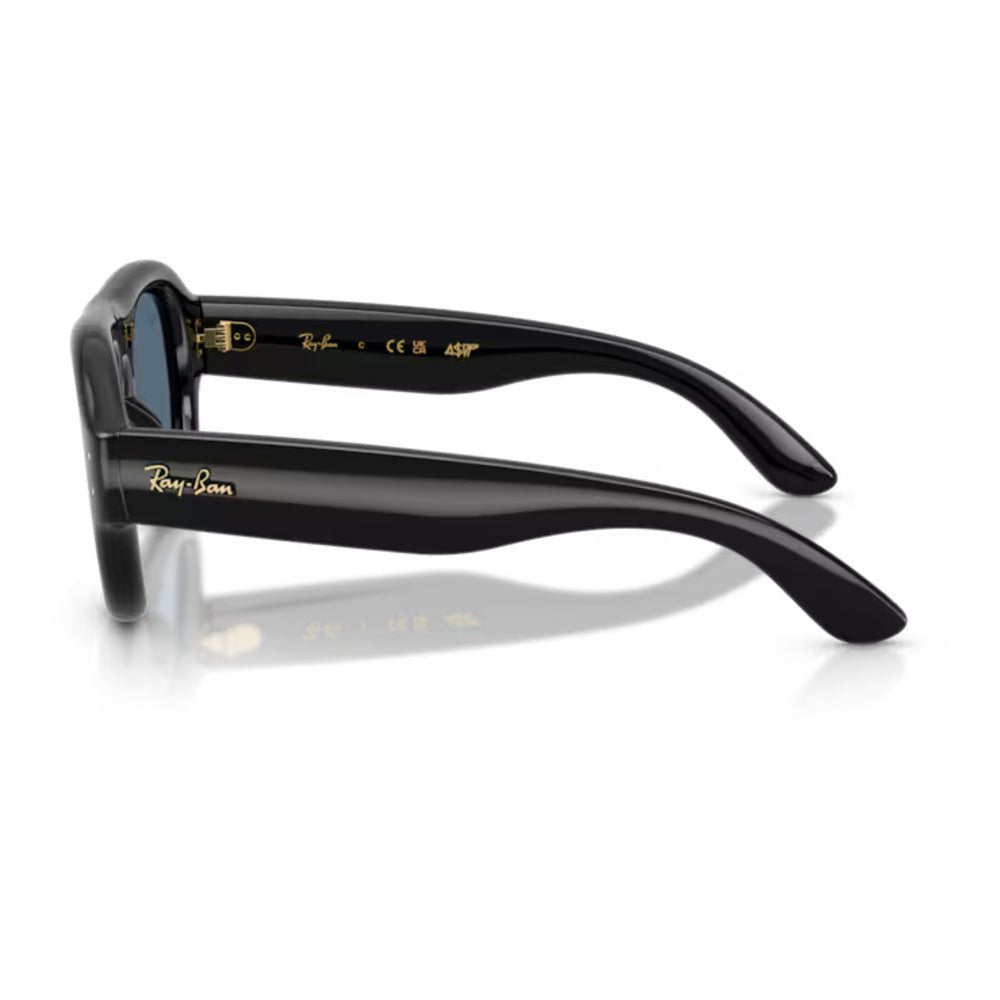 Ray-Ban - Ray-Ban RB4925 Aviator Puffer 601/80 – Occhiali da Sole Neri con Lenti Blu Scuro -