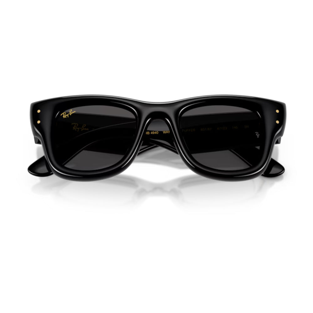 Ray-Ban - Ray-Ban RB4940 Wayfarer Puffer 601/87 – Occhiali da Sole Neri con Lenti Ultra Black -