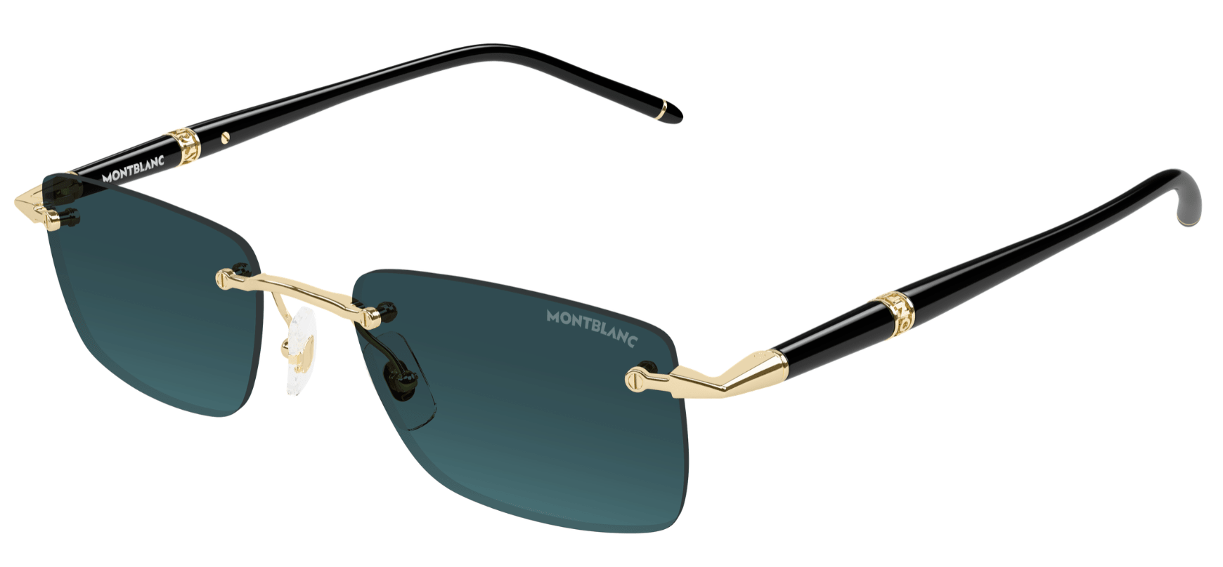 Montblanc MB0344S occhiali da sole gold lenti grigio blu petrolio — Infinity Vision