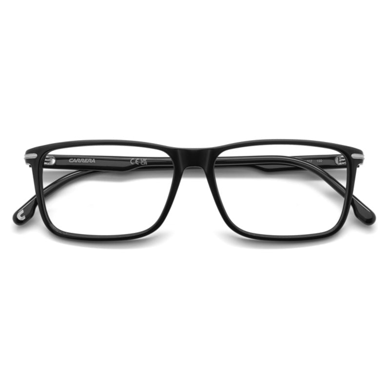 Carrera - Carrera 382 807 – Occhiali da Vista Uomo Rettangolari Nero Lucido Dettagli Argento - occhiali da vista