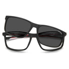Carrera - Carrera CA 8933/C BLX – Occhiali da Vista Uomo Sportivi Nero Rosso con Clip - On Solare Magnetico - occhiali da vista
