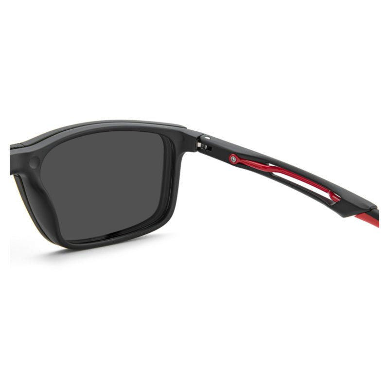 Carrera - Carrera CA 8933/C BLX – Occhiali da Vista Uomo Sportivi Nero Rosso con Clip - On Solare Magnetico - occhiali da vista