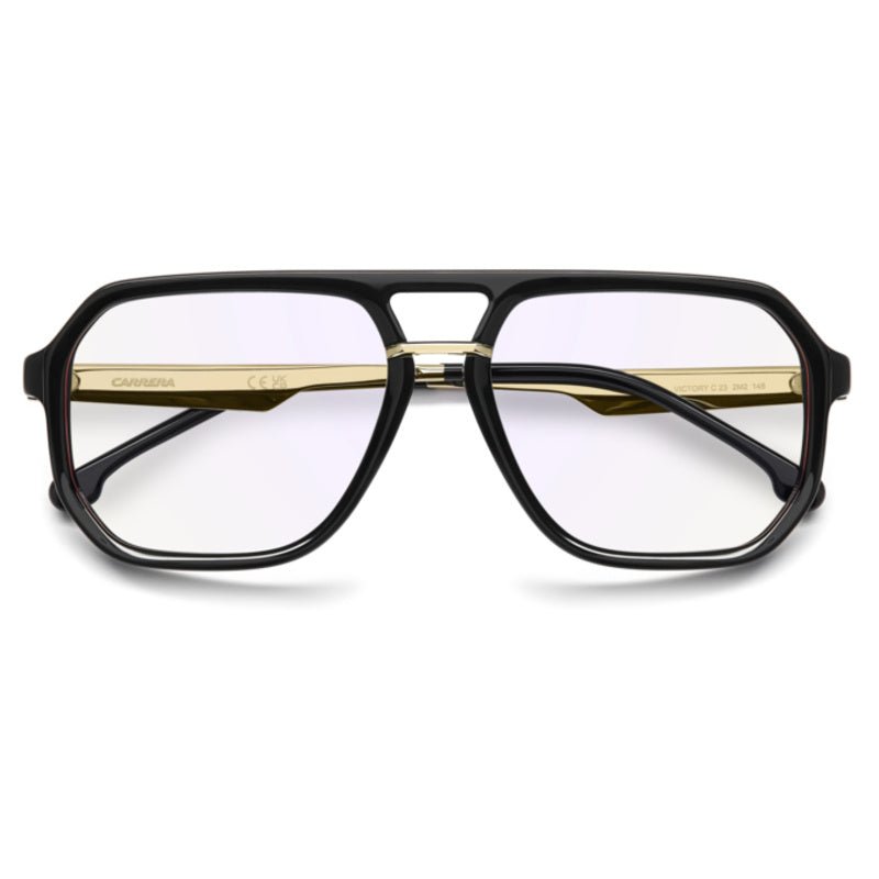 Carrera - Carrera Victory C 23 2M2 – Occhiali da Vista Uomo Navigator Oversize Nero Oro Dettagli Rossi - occhiali da vista