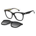 Carrera Opt Woman - Carrera CA 3098/C 807 – Occhiali da Vista Donna Cat - Eye Nero con Clip - On Solare Magnetico - occhiali da vista
