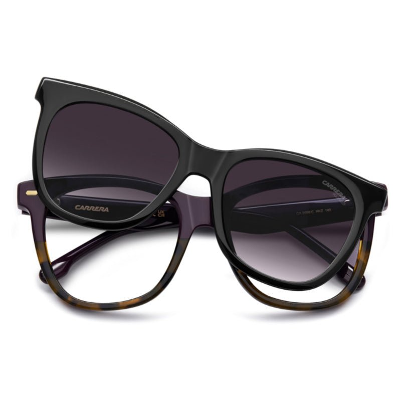 Carrera Opt Woman - Carrera CA 3098/C HKZ – Occhiali da Vista Donna Cat - Eye Viola Avana con Clip - On Solare Magnetico - occhiali da vista