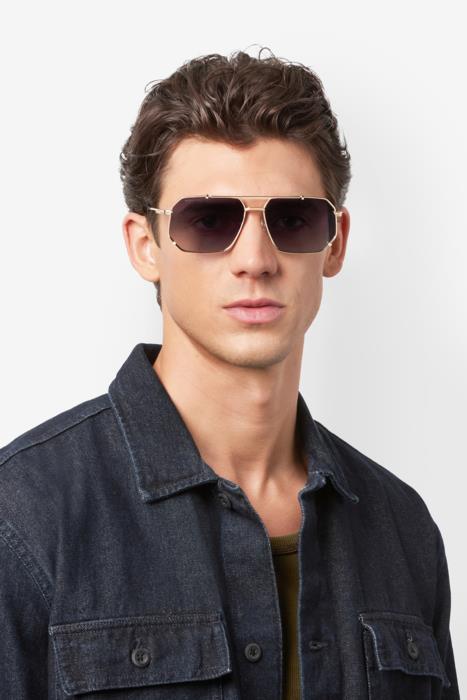 DSQUARED2 - Dsquared2 D2 0175/S – J5G/CW Gold / Green Mirror | Aviator Geometrico - 