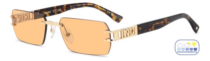 DSQUARED2 - Dsquared2 D2 0189/S - 0000/N8 – Rose Gold / Orange Photochromatic Rimless Iconico - 