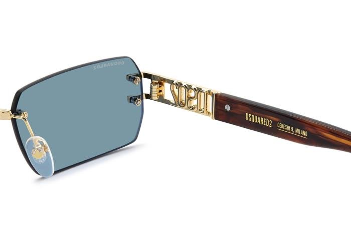 DSQUARED2 - Dsquared2 D2 0189/S - 001 000 – Oro / Blue | Rimless Geometrico - 