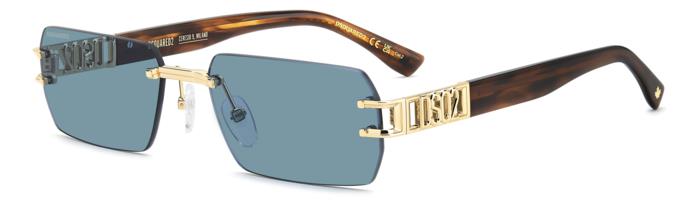 DSQUARED2 - Dsquared2 D2 0189/S - 001 000 – Oro / Blue | Rimless Geometrico - 