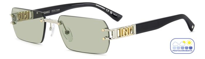 DSQUARED2 - Dsquared2 D2 0189/S I20/GP Gold Palladium | Iconic Rimless Photocromatic - 