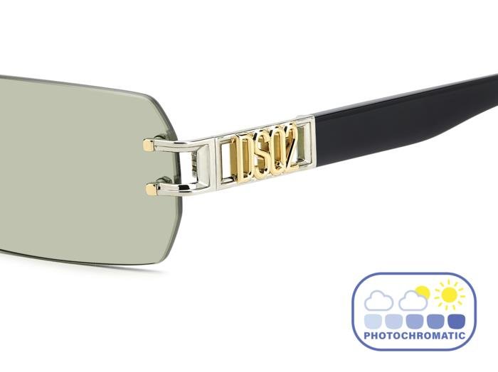DSQUARED2 - Dsquared2 D2 0189/S I20/GP Gold Palladium | Iconic Rimless Photocromatic - 