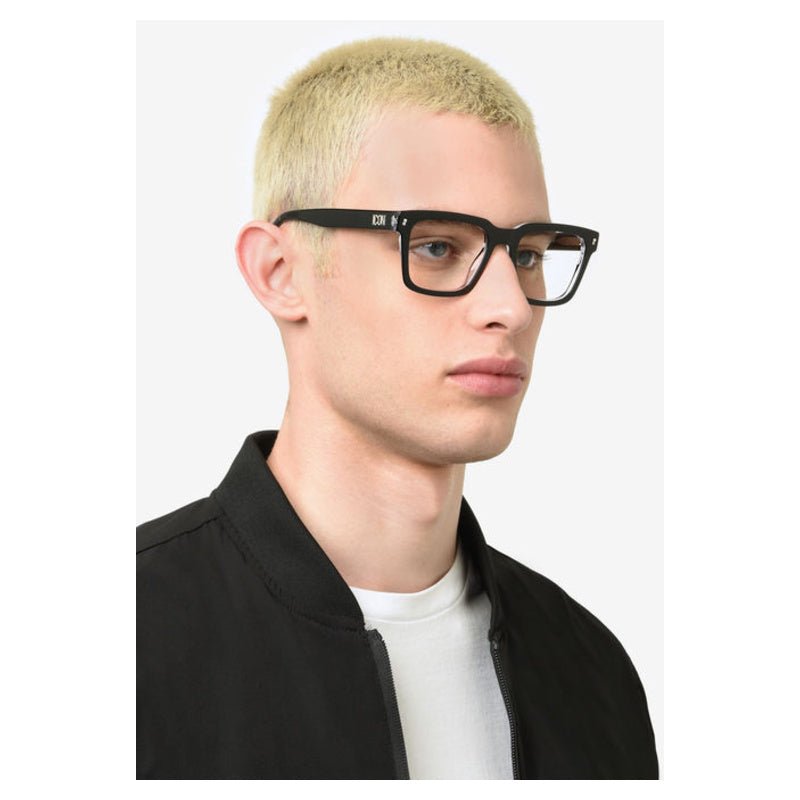 Dsquared2 Icon - Dsquared2 ICON 0013 7C5 – Occhiali da Vista Uomo Squadrati Acetato Nero Cristallo Logo ICON - occhiali da vista