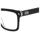 Dsquared2 Icon - Dsquared2 ICON 0013 7C5 – Occhiali da Vista Uomo Squadrati Acetato Nero Cristallo Logo ICON - occhiali da vista