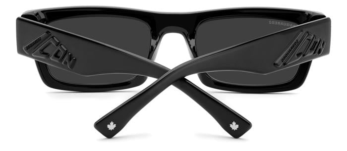 Dsquared2 Icon - Dsquared2 Icon 0027/S 003/IR Matt Black | Rettangolare Opaco con Logo Icon - 