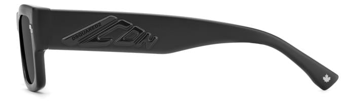 Dsquared2 Icon - Dsquared2 Icon 0027/S 003/IR Matt Black | Rettangolare Opaco con Logo Icon - 