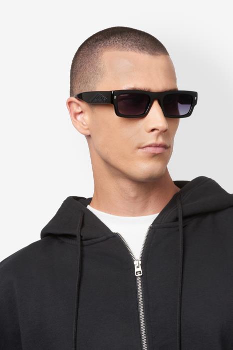 Dsquared2 Icon - Dsquared2 Icon 0027/S 807/9O Black | Rettangolare Bold con Logo Icon - 