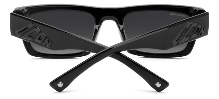 Dsquared2 Icon - Dsquared2 Icon 0027/S 807/9O Black | Rettangolare Bold con Logo Icon - 