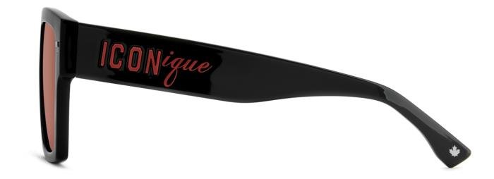 Dsquared2 Icon - Dsquared2 Icon 0030/S OIT/U1 Black Red | Rettangolare Bold con Lente Rosé - 