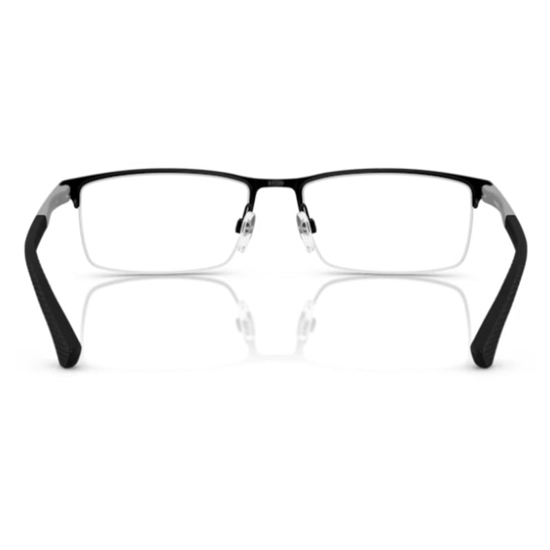 Emporio Armani - Emporio Armani EA1041 3094 – Occhiali da Vista Uomo Semi-Rimless Nero Opaco - occhiali da vista