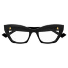 Gucci - Gucci GG1334O 001 – Occhiali da Vista Donna Cat-Eye Acetato Nero Doppia G Oro - occhiali da vista