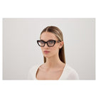 Gucci - Gucci GG1334O 005 – Occhiali da Vista Donna Cat-Eye Havana Ambra Doppia G Oro - occhiali da vista