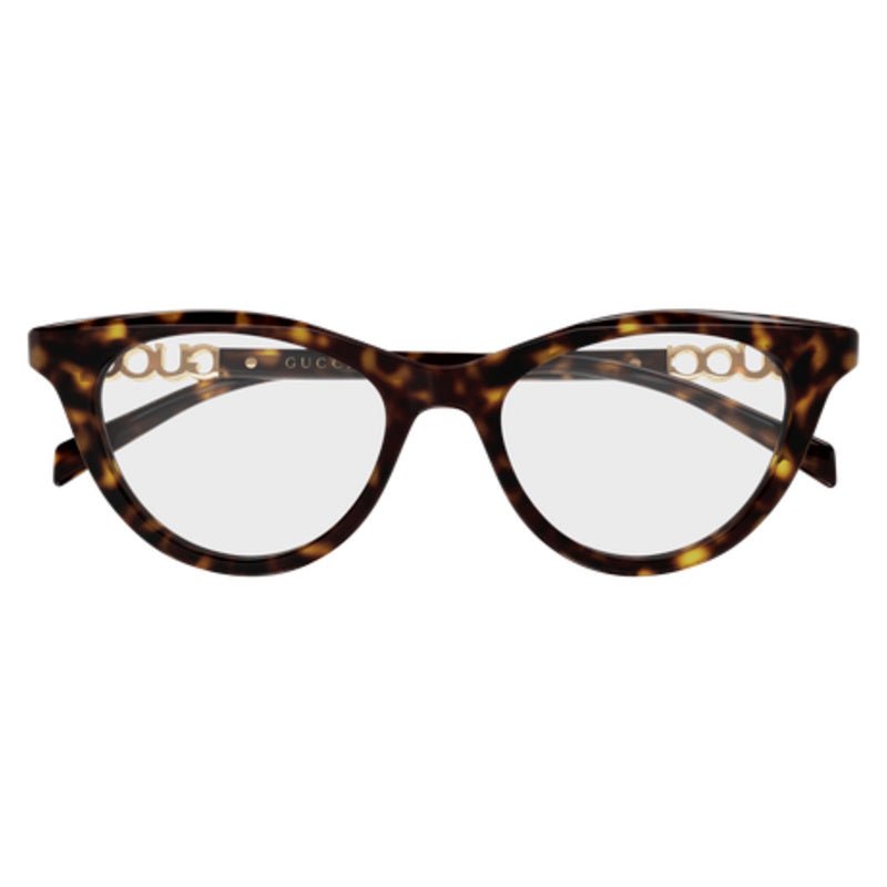 Gucci - Gucci GG2034O 002 – Occhiali da Vista Donna Cat-Eye Acetato Havana Logo Oro - occhiali da vista