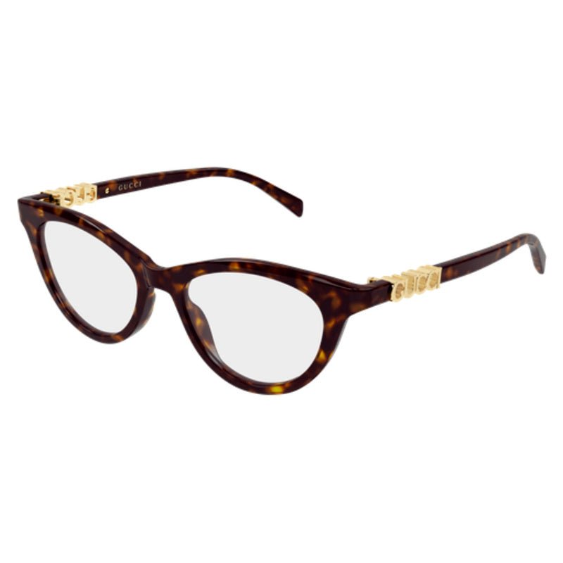 Gucci - Gucci GG2034O 002 – Occhiali da Vista Donna Cat-Eye Acetato Havana Logo Oro - occhiali da vista